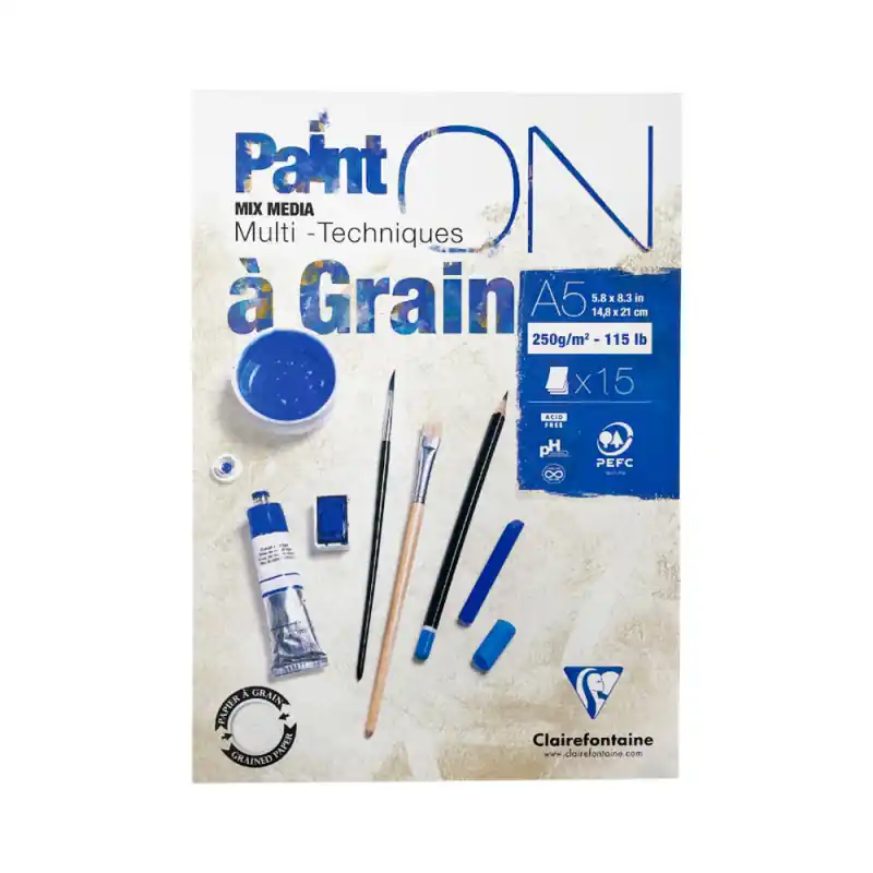 Bloc Paint On à grain 250g/m² – 15 feuilles Migliore Qualità