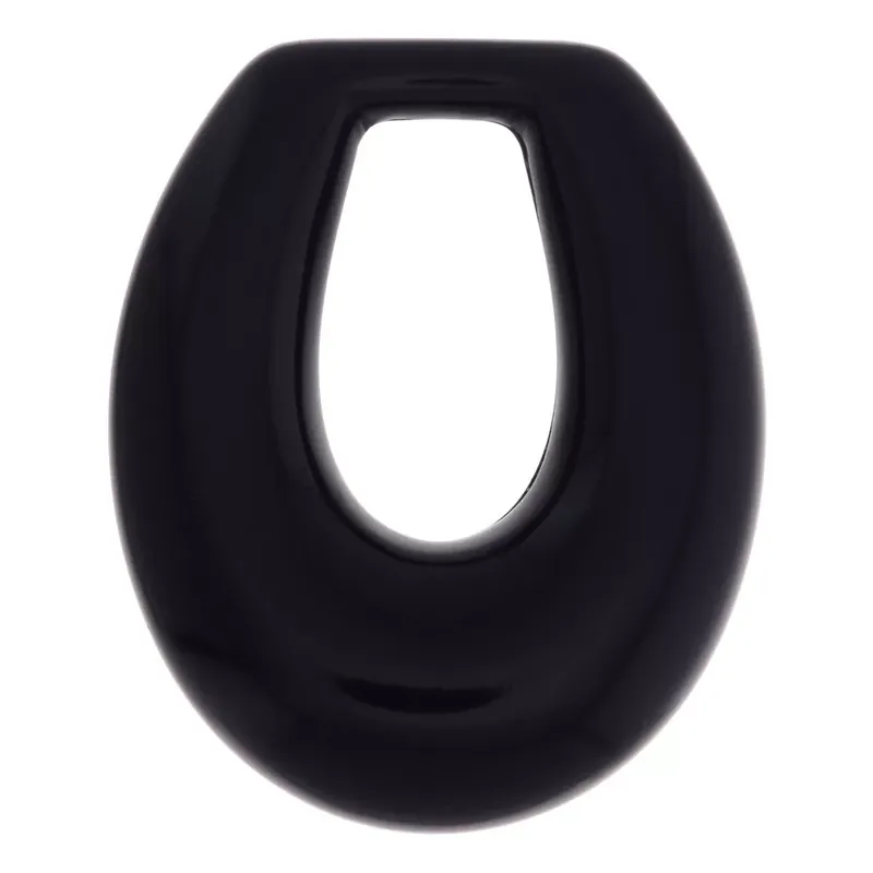 Di Marca Pendentif goutte évidée en résine opaque 33×27 mm – Noir x1