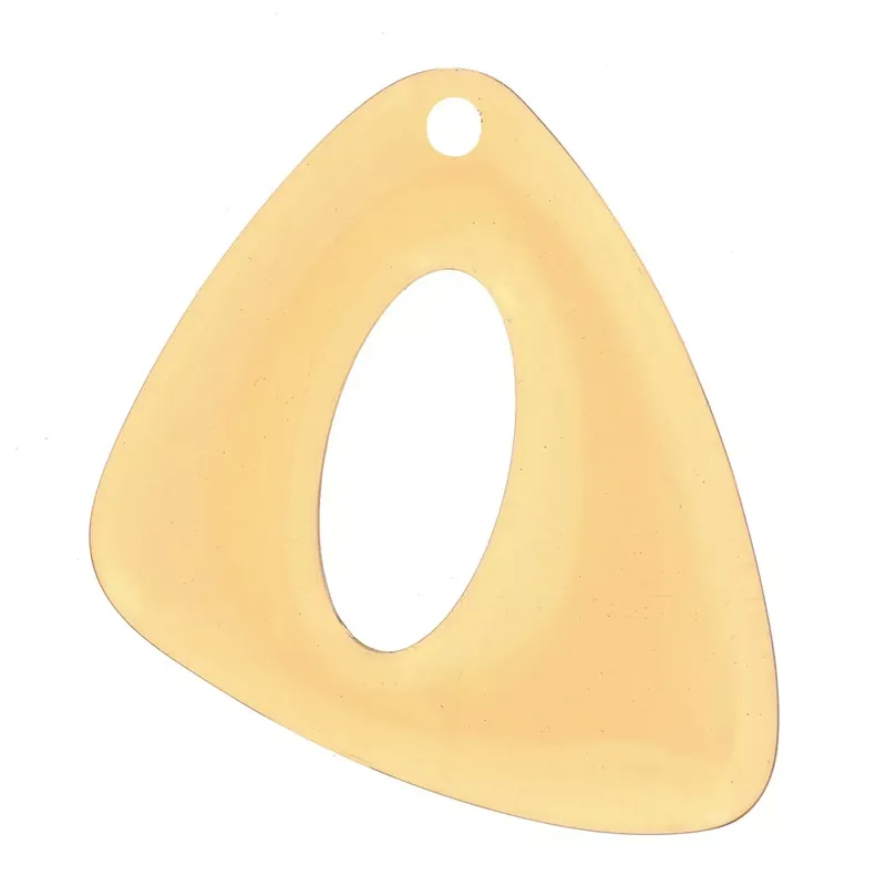 Vendita Finale Pendentif triangle design évidé en acrylique 35×37 mm – Jaune transparent x1