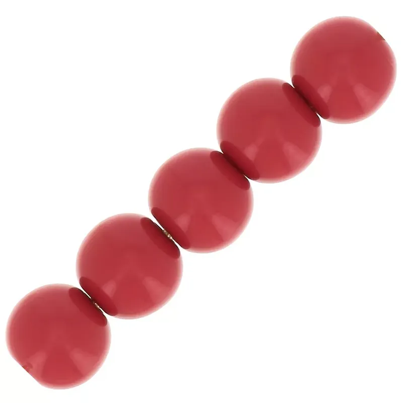 Originale Perles en résine opaque 4 mm – Rouge clair x15