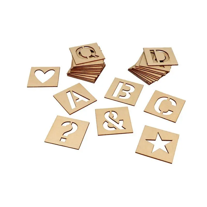 Vendita Finale 30 pochoirs en bois 6 x 6 cm – Alphabet