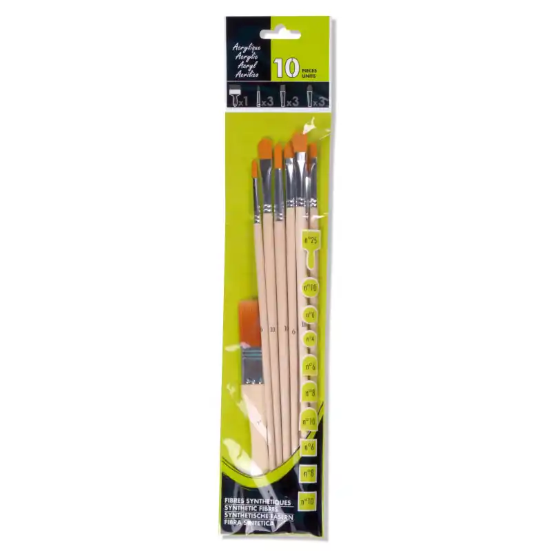 Economico Assortiment de 10 pinceaux synthétiques Sennelier