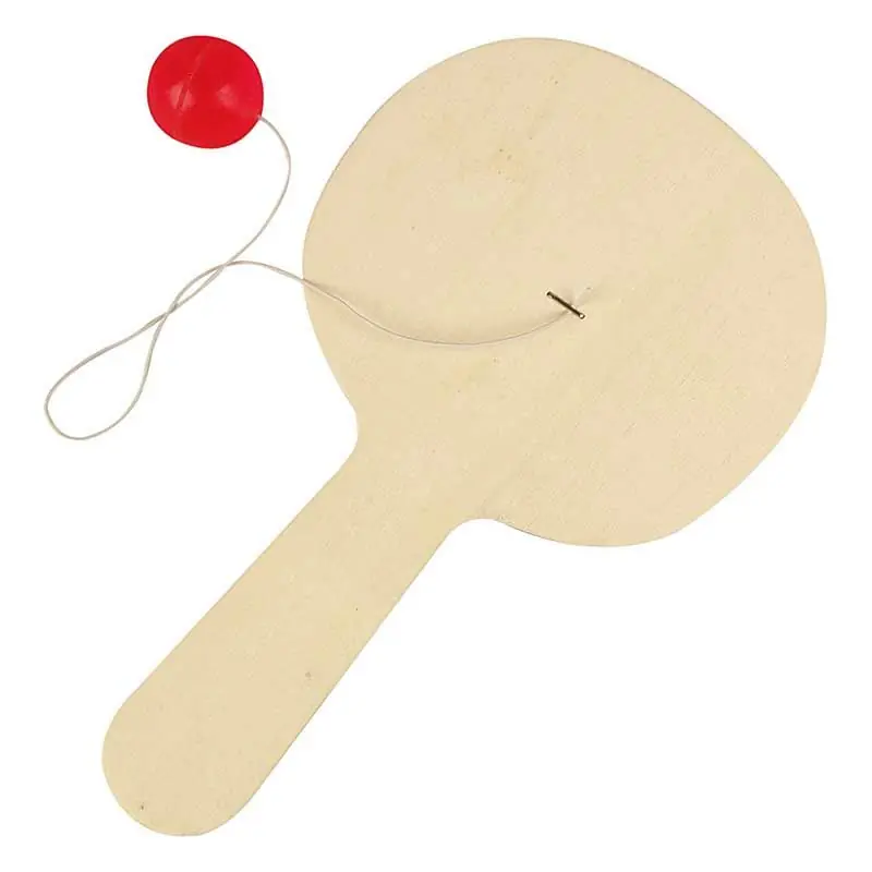 Raquette en bois avec balle à customiser – 23 x 13 cm Miglior Prezzo