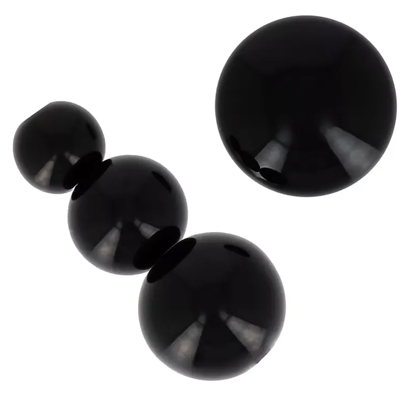 Di Tendenza Assortiment de 26 perles rondes 8-10-14 mm et 2 cabochons en résine opaque – Noir