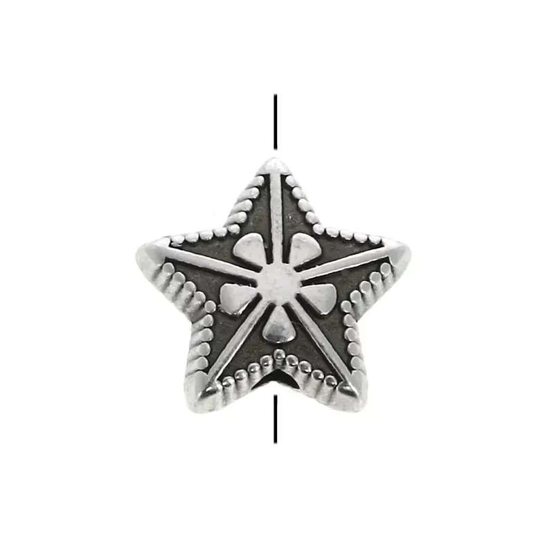 Perle étoile 10 mm - Placage Argent fin vieilli x1 Direttamente Dal Produttore