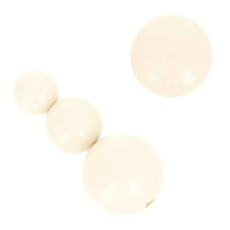 Assortiment de 26 perles rondes 8-10-14 mm et 2 cabochons en résine opaque Ivoire Consegna Rapida
