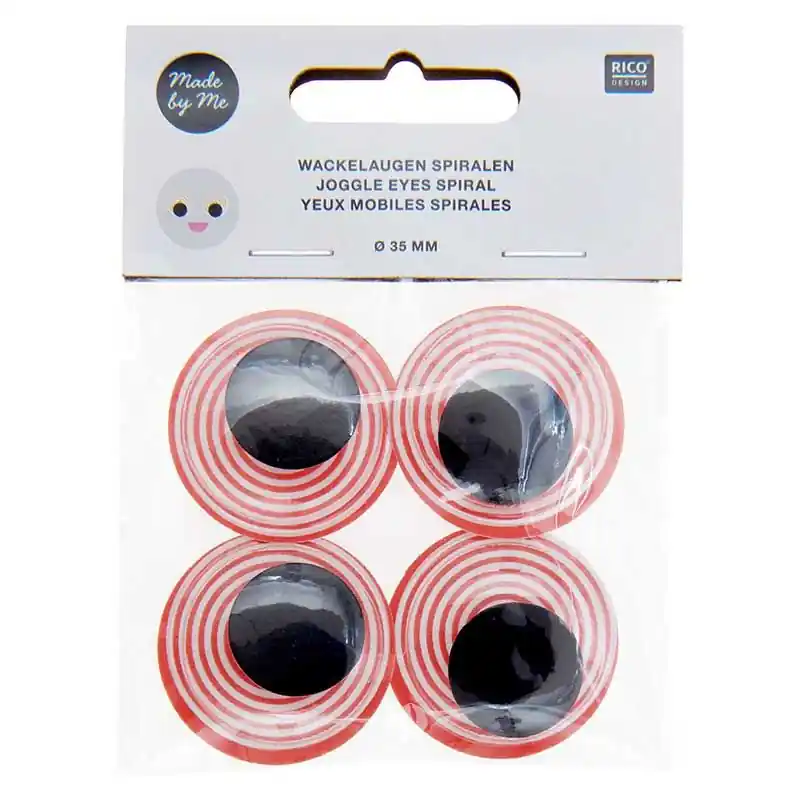 Yeux mobiles Ø 35 mm – Spirales rouge A Buon Prezzo