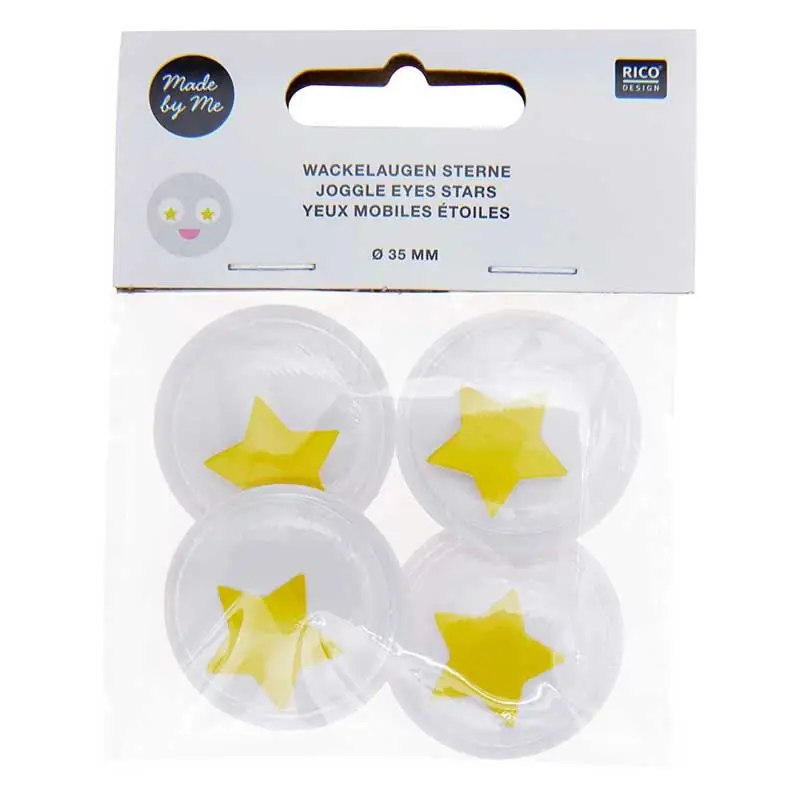 Yeux mobiles Ø 35 mm – étoile jaune Super Prezzo