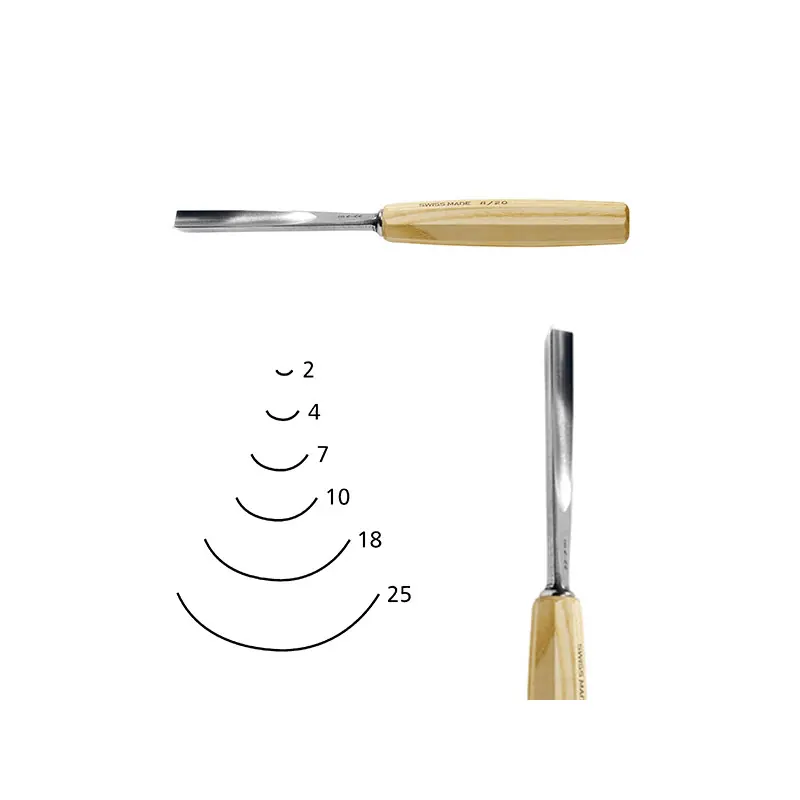 Ultimissimo Modello Outils de sculpture forme droite série 8 gouge creuse