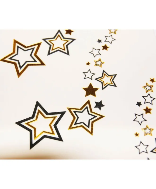 Vendita Finale Tatouages temporaires – Étoiles – Noir – Dorures