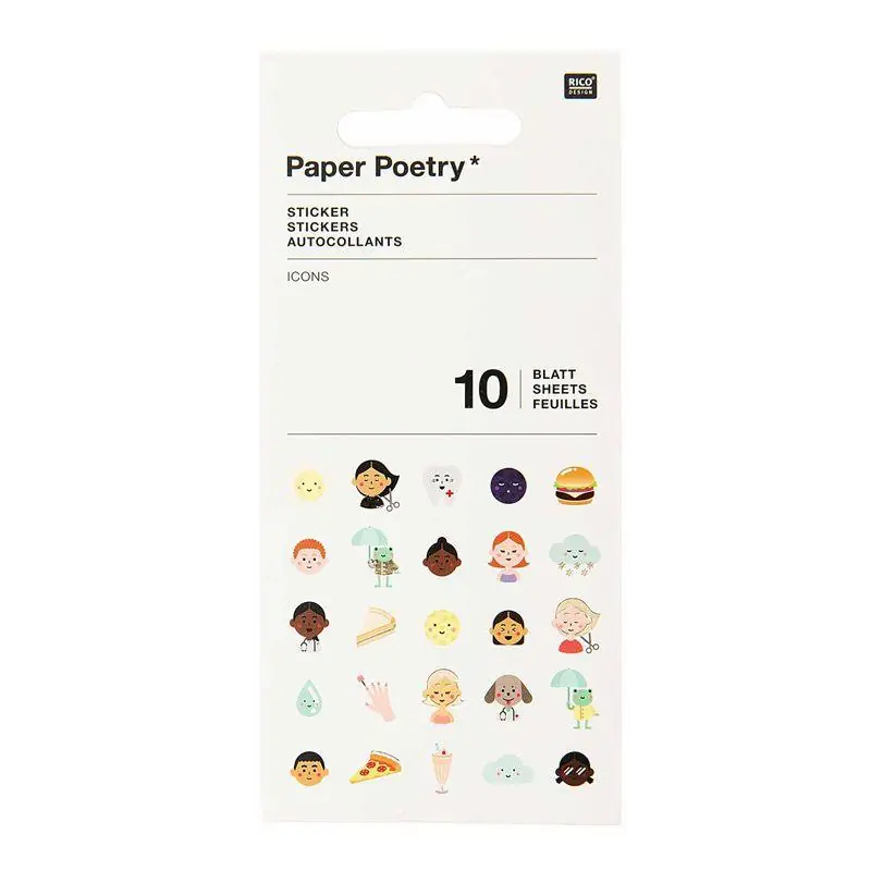 10 feuilles d&rsquo;autocollants icones Offerta Del Giorno