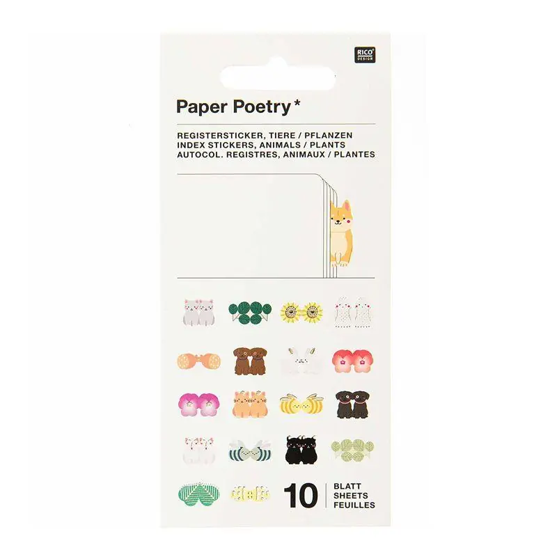 10 feuilles d&rsquo;autocollants registre animaux Spedizione Espresso