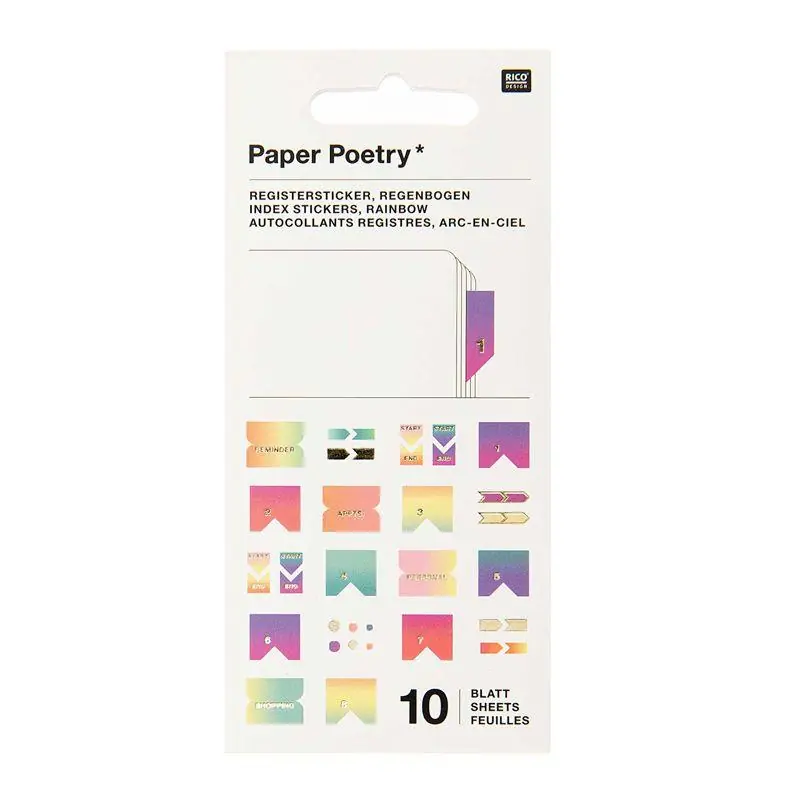 10 feuilles d&rsquo;autocollants registre pastel Di Tendenza