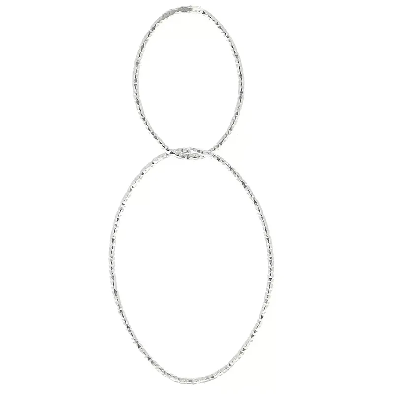 Ultimissimo Modello Pendentif ovale diamanté avec anneaux entrelacés 53mm Argent 925 x1