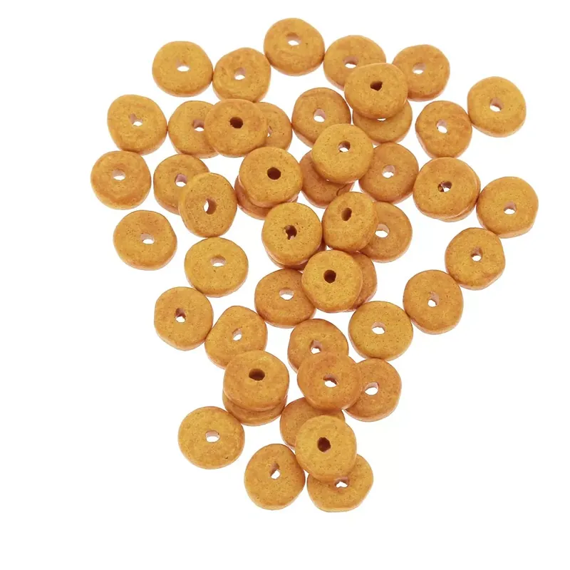 Migliore Qualità Perles rondelles Heishi en céramique 6.5x2.3 mm - Moutarde mat x30