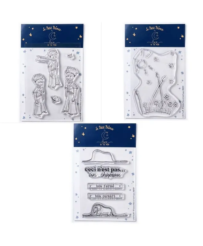 11 Tampons transparents Le Petit Prince Etoiles + Paysage + Boa Elephant Prezzo Conveniente