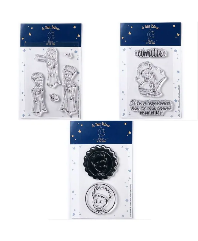 Vendita Finale 10 Tampons transparents Le Petit Prince Etoiles + Renard + Portraits
