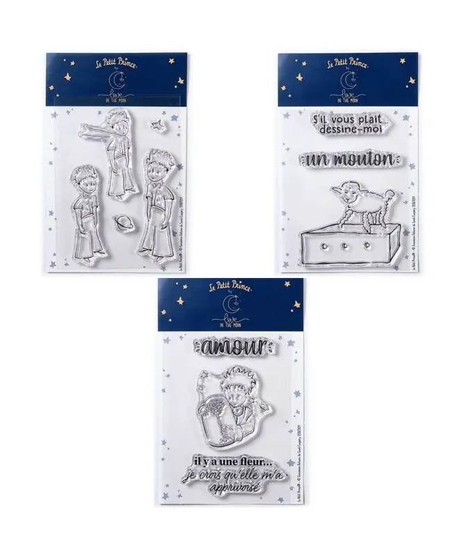11 Tampons transparents Le Petit Prince Etoiles + Mouton + Fleur Occasione