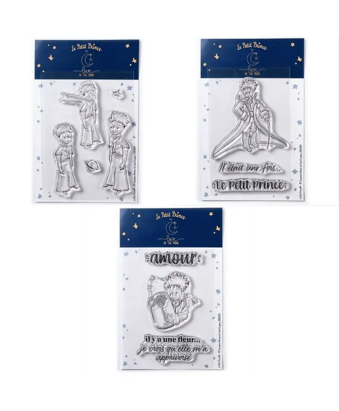 11 Tampons transparents Le Petit Prince Etoiles + Messages + Fleur Autentico