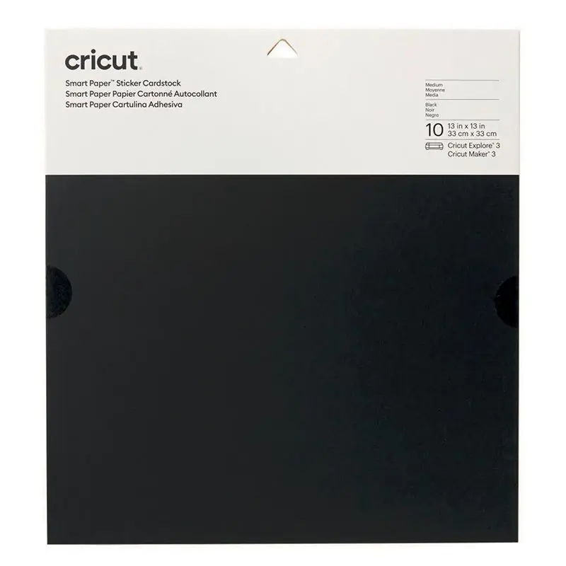 10 papiers cartonnés autocollants noir 33 x 33 cm – Cricut Offerta Speciale