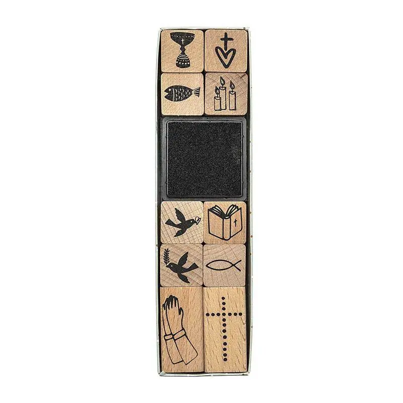 10 tampons en bois chrétiens – Communion Originale