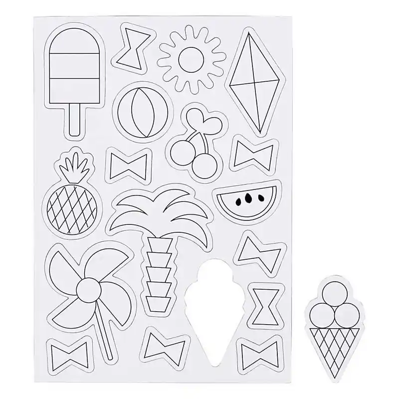 18 magnets blancs à décorer – Eté Quantità Limitata