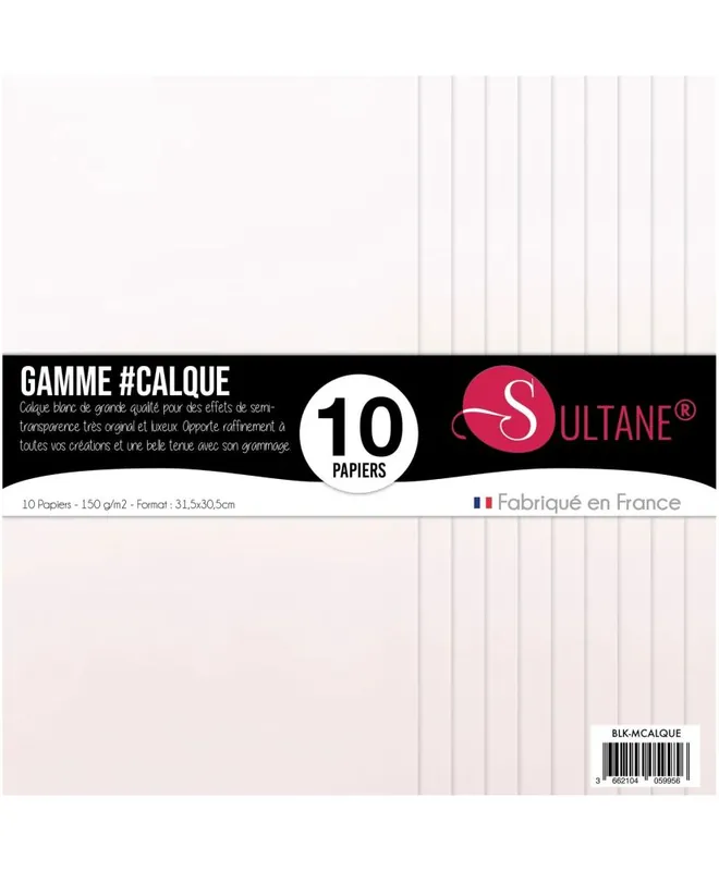 10 papiers Calque à embosser – 200g/m2 – H : 30,5 cm Consegna Rapida