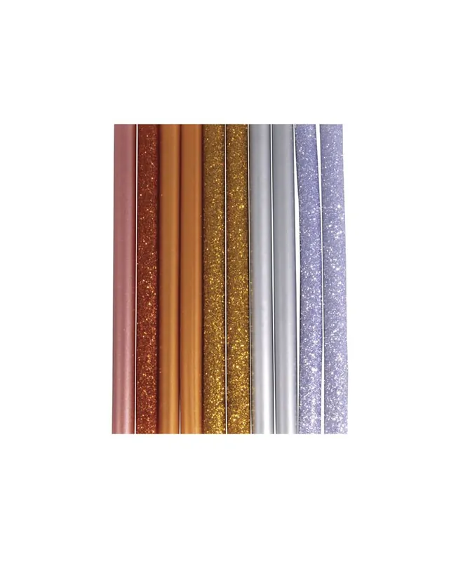 10 bâtonnets de colle à paillettes pour pistolet à colle 10 x 0,7 cm – Argenté-Doré Migliore Qualità