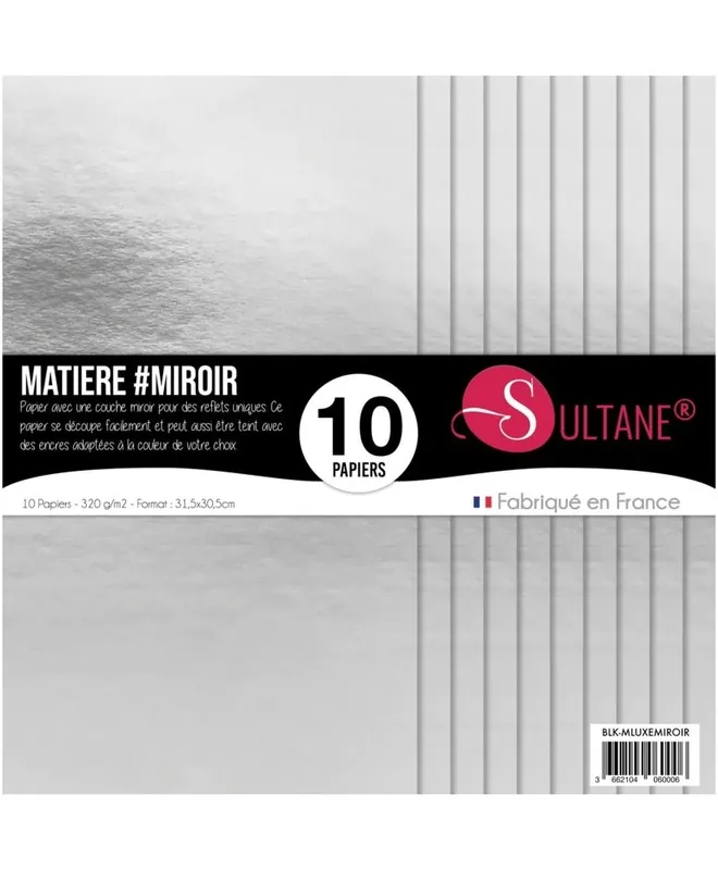 10 papiers Scrapbooking Argent – 250g/m2 – H : 30,5 cm Offerta Del Giorno