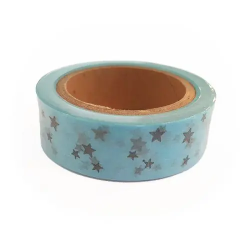 Washi Tape bleus à Étoiles argentées 15 m x 15 mm Spedito Oggi