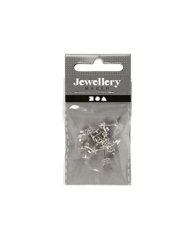 10 attaches boucles d&rsquo;oreilles 13 mm – Argenté Offerta Del Giorno