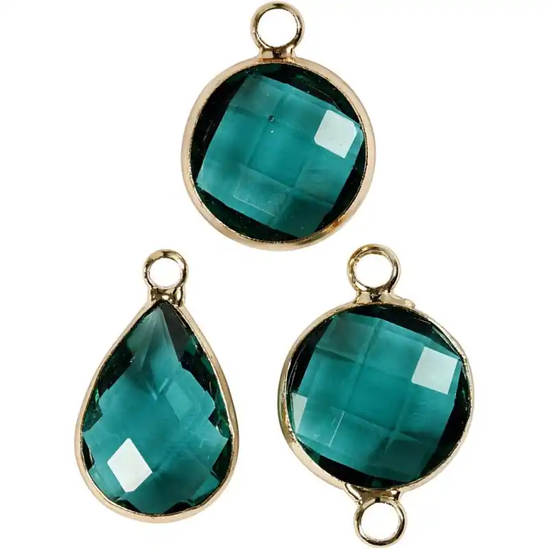 Migliore Qualità 6 pendentifs pour bijoux 15 à 20 cm – Vert et doré