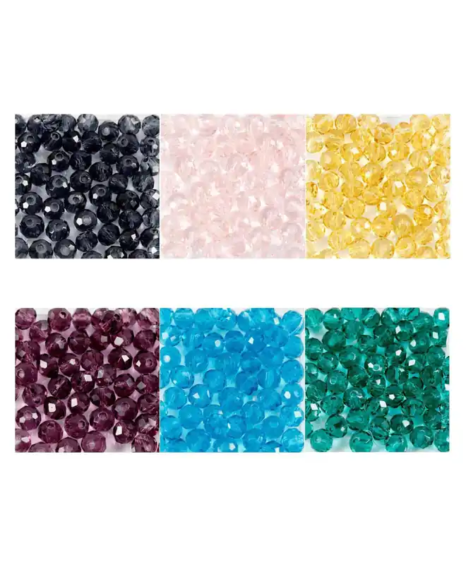 270 perles en plastique rondes à facettes Ø 4 mm – Multicolores Prezzo Conveniente