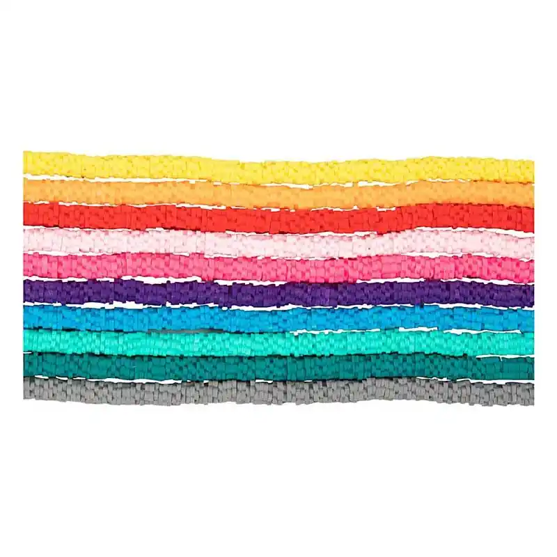 Perles plates en terre cuite 10 couleurs – Ø 6 mm Offerta Lampo