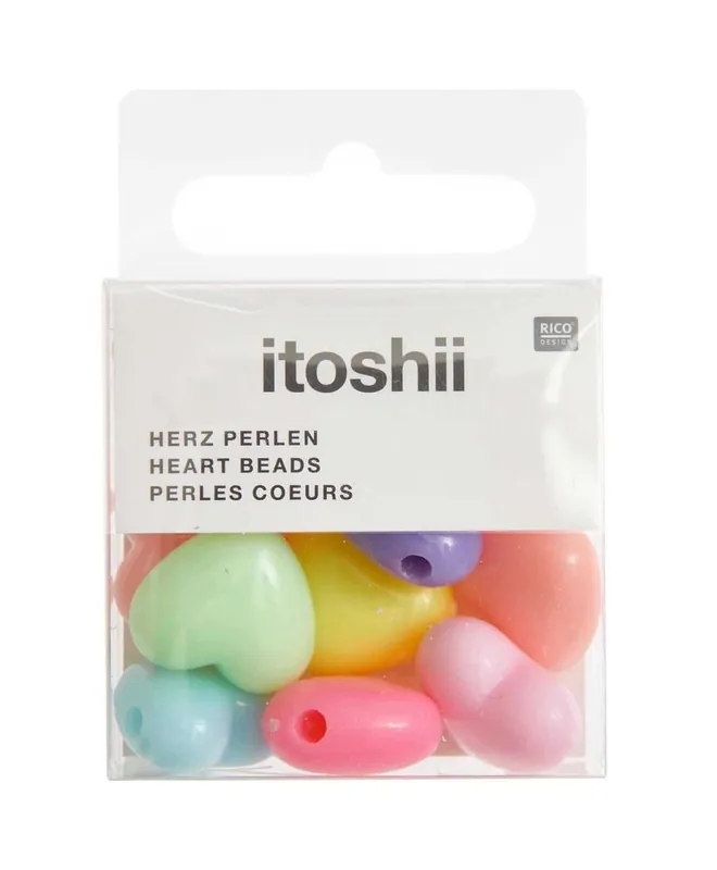 10 Perles cœur 18 mm – pastel Promozione Esclusiva