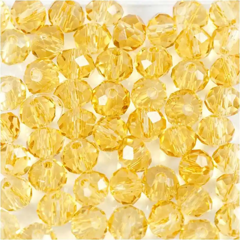 45 perles à facettes rondes Ø 4 mm – jaune Lusso