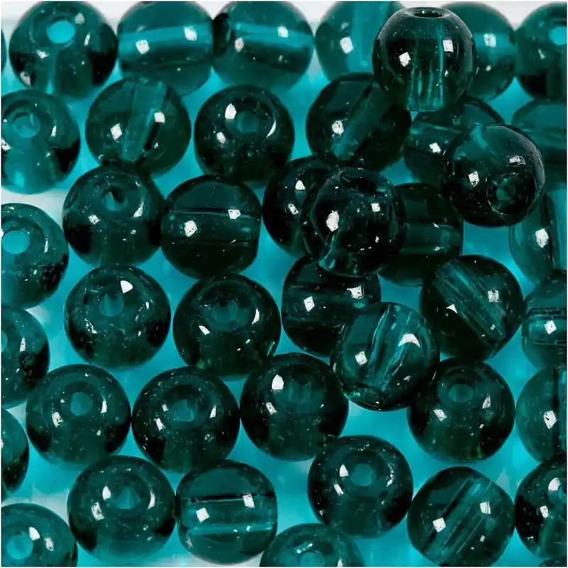 45 perles en verre à facettes rondes Ø 4 mm – bleu vert Spedito Oggi