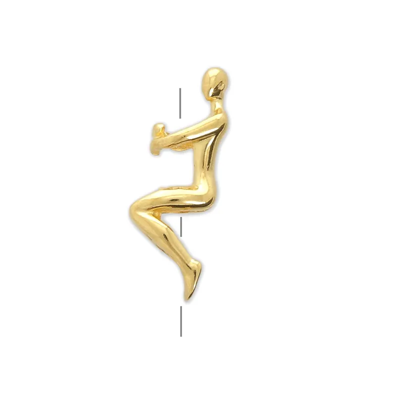 Vendita Finale Poussoir femme assise 25×8 mm pour cordon 3 mm Doré à l&rsquo;or fin x1
