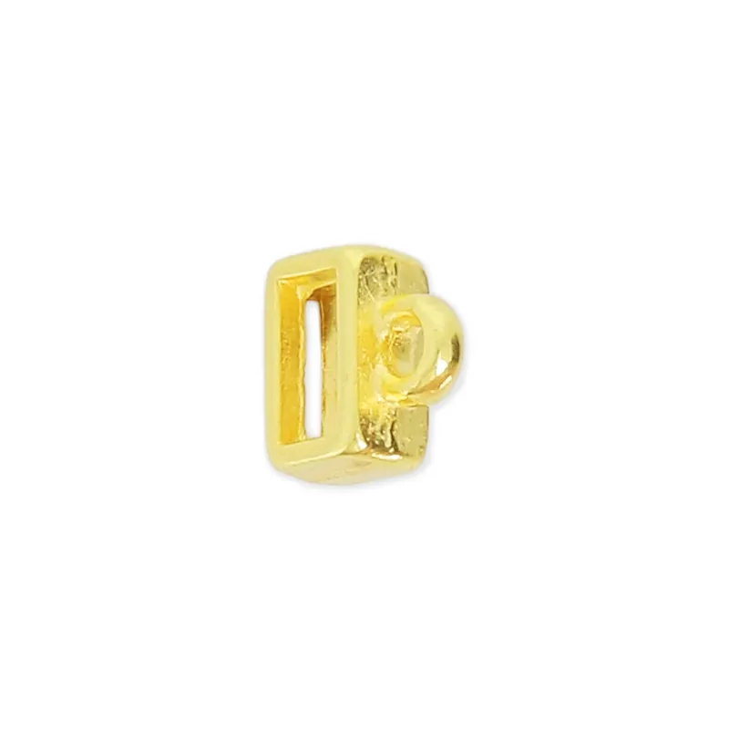 Vendita Finale Poussoir attache breloque pour lacet plat 5 mm Doré à l&rsquo;or fin x1