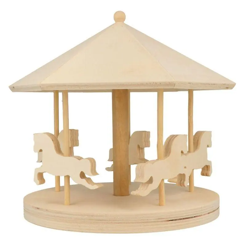 Vendita Finale Manège à chevaux bois à décorer 25 x 20 x 21 cm