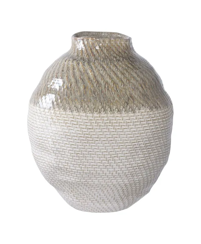 Vase céramique blanc vertØ 26 x 30,5 cm In Voga