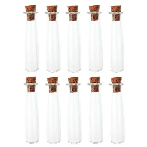 10 mini tubes en verre 4 cm à bouchon liège Pagamento Sicuro