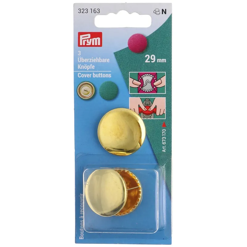3 Boutons à recouvrir 29 mm pour customisation Ordina Subito
