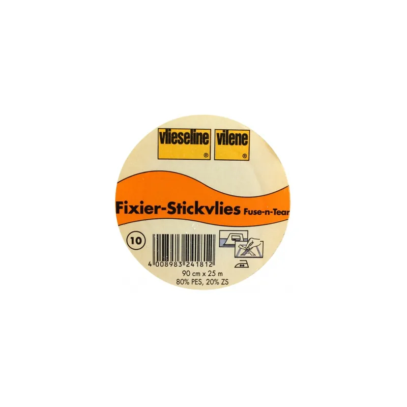 Vlieseline Stickvlies brod&rsquo; support thermocollant pour broderie 90cm Blanc x10cm Soddisfatti O Rimborsati
