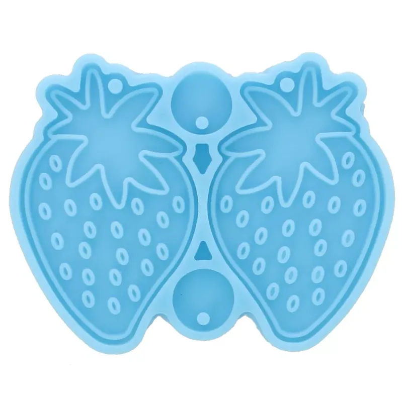 Moule silicone pour réaliser des pendentifs fraise résine époxy & poudre céramique Autentico